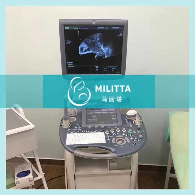 丽塔医院的超生诊断科主任检测胎儿发育状况