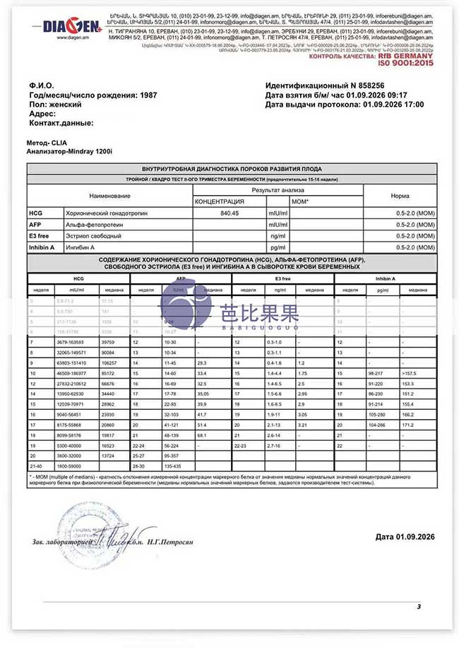 试管验孕报告