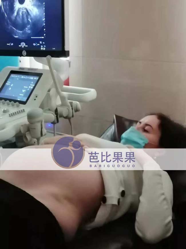 乌克兰试管孕妈做B超