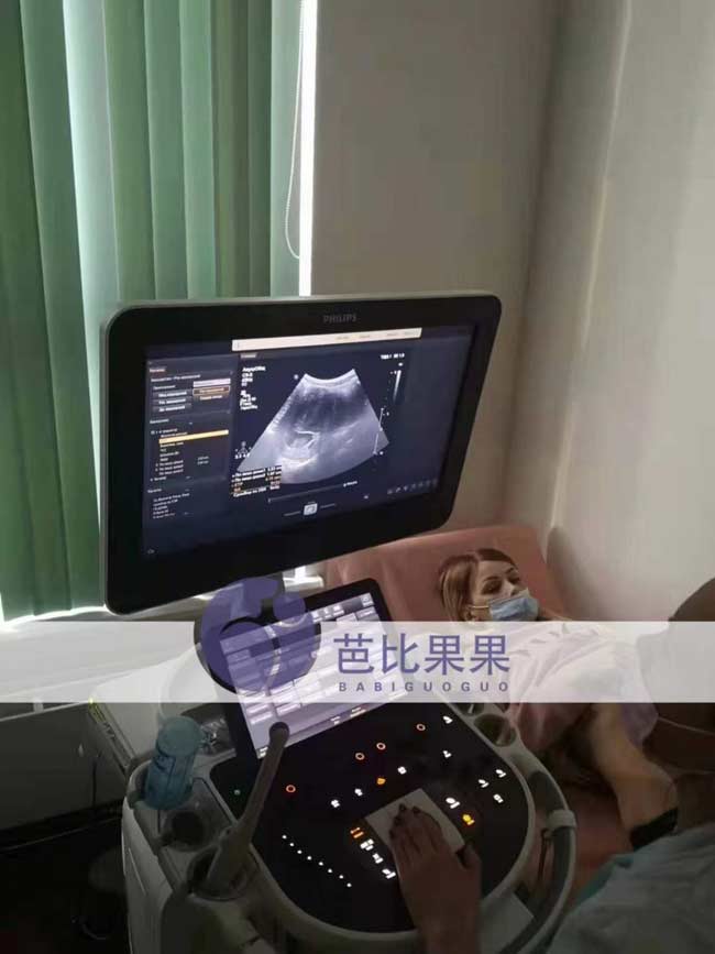 乌克兰试管孕妈做B超