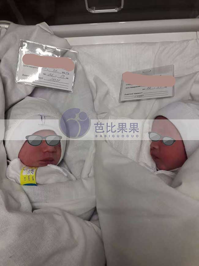 车女士在乌克兰匹配的双胞胎试管宝宝顺利出生