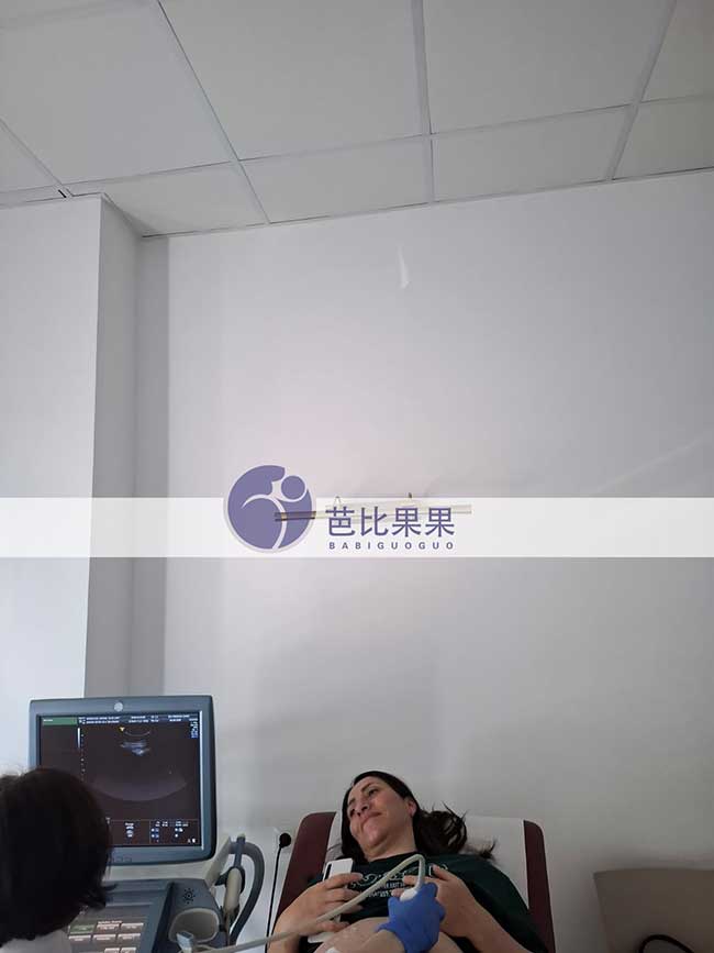 白先生和吴先生两个家庭到格鲁吉亚匹配的试管妈妈来医院做B超