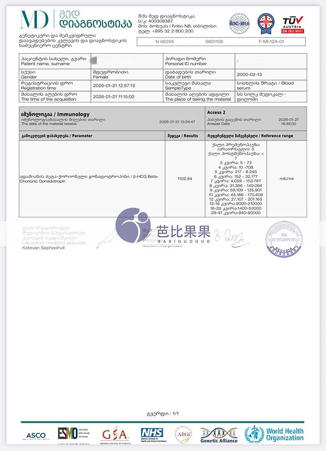 格鲁吉亚试管验孕成功