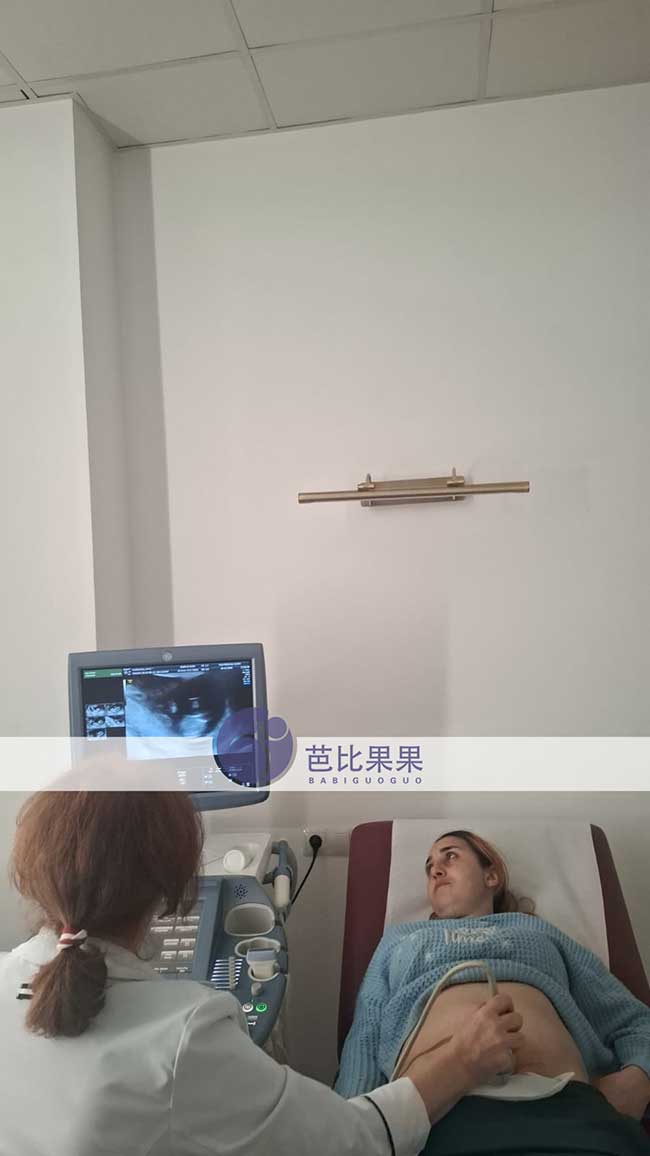 王女士到格鲁吉亚自卵生娃匹配的试管妈妈做12周B超检查