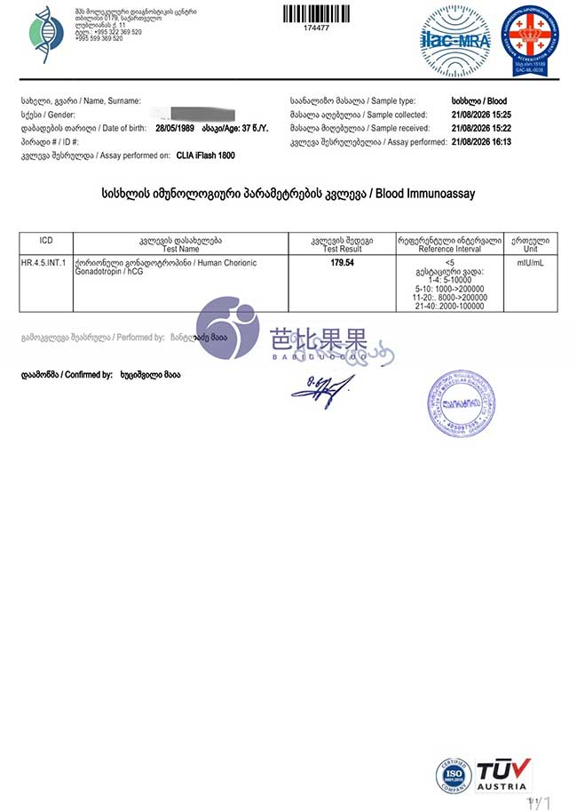 试管成功报告