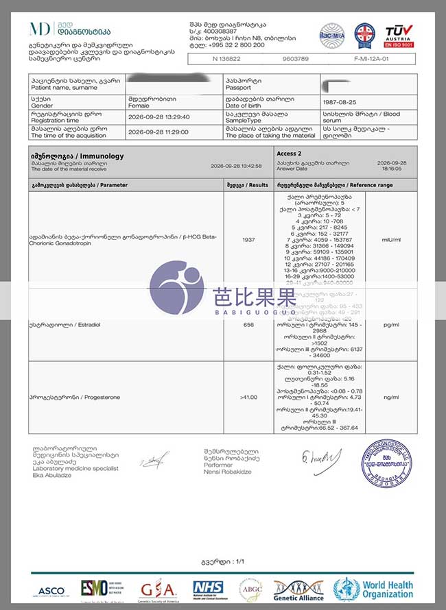 试管验孕报告