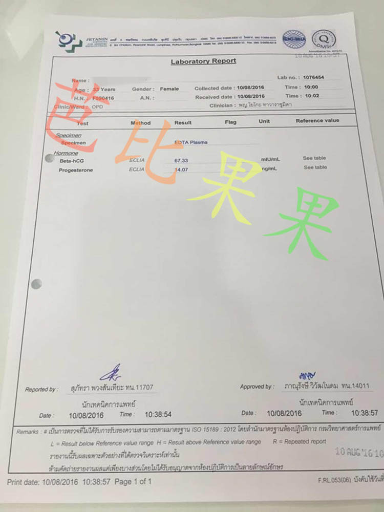 PCJ_鲜胚移植一次成功！