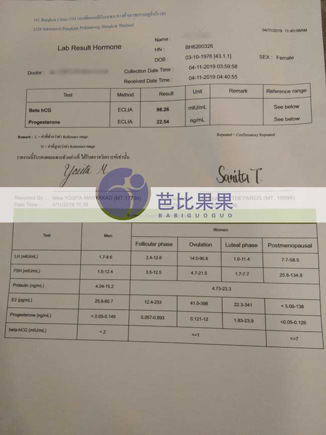 N女士子宫检查报告