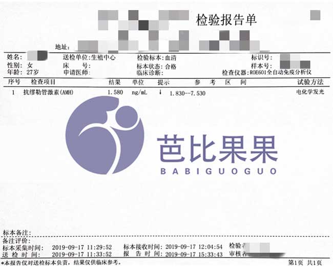 AMH检验报告